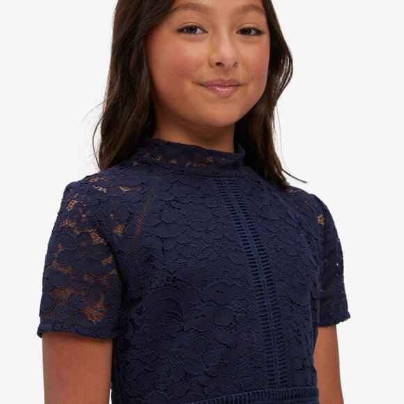 BARDOT JUNIOR ! Girls Mila Mini Lace Dress In Navy (8) - Picture 2 of 10
